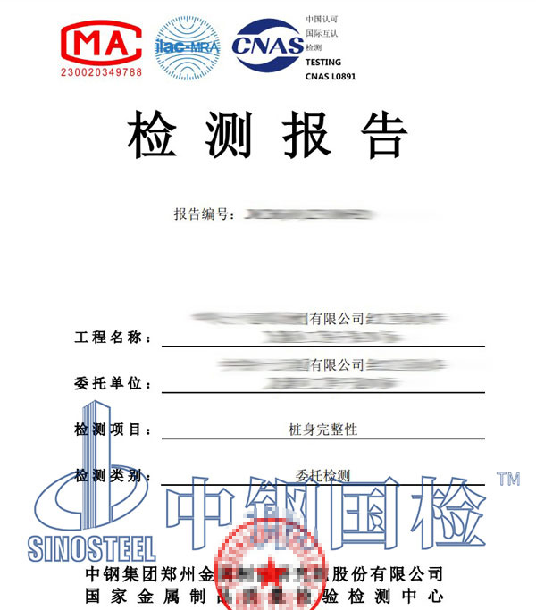 樁基高應(yīng)變檢測報告