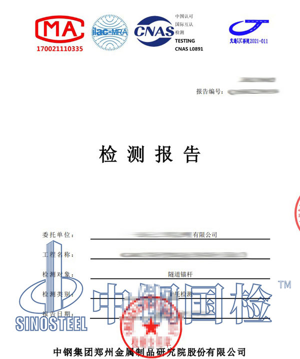 隧道錨桿檢測(cè)報(bào)告